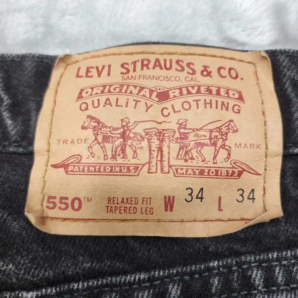 Vintage Levi's Jeans Mens W32* L34‎ Black 550 Relaxed Fit Tapered Leg Casual